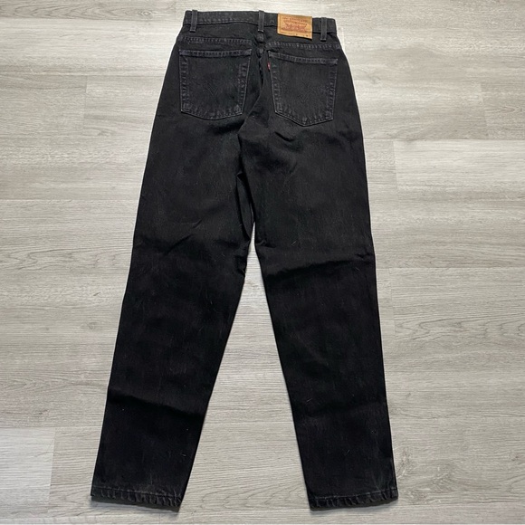 Vintage 90s Levis Womens 551 Relaxed Tapered Black Denim Jeans USA Size 12 Med - Picture 1 of 8